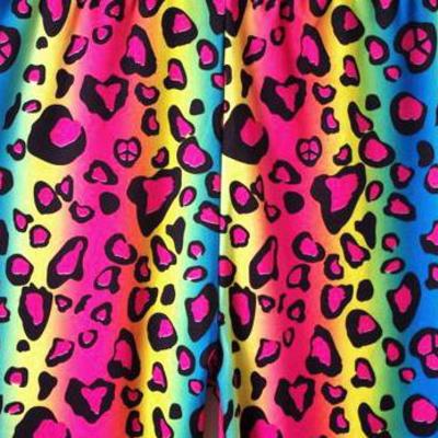 Rainbow leopard tights