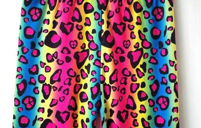 Rainbow leopard tights