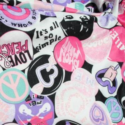 Peace & love graphic print tights