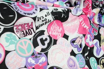 Peace & love graphic print tights