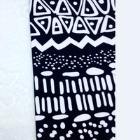 Black and White Geometric Tights - Thumbnail 1