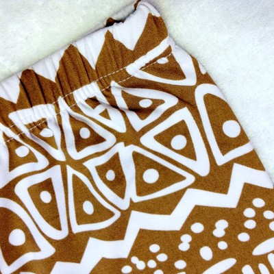 Brown and white geometric tights