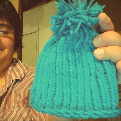 Handmade newborn blue hat