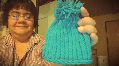 Handmade newborn blue hat