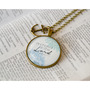 "Anchored in the Lord" Scripture Pendant Necklace (Blue) - Thumbnail 2