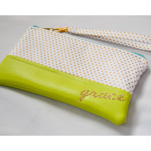 Grace & Polka Dots Wristlet (Lime & Turquoise)