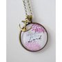 "Anchored in the Lord" Scripture Pendant Necklace (Pink) - Thumbnail 1