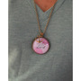 "Anchored in the Lord" Scripture Pendant Necklace (Pink) - Thumbnail 3