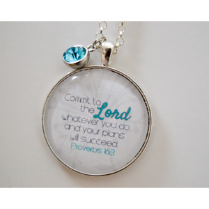 "Commit to the Lord..." Scripture Pendant Necklace 