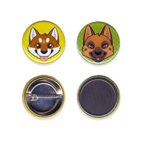 BUTTON / MAGNET : Dragon (Green) - Thumbnail 1
