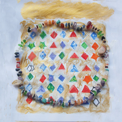 Pain management necklace crystal healing with light language grid