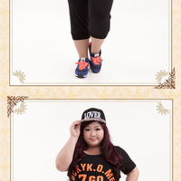 Plus Size K-fashion Sweet Lady Round Collar Joint Lace Chiffon Dress Free Shipping Worldwide SP140599 - Thumbnail 2