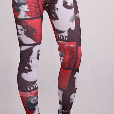 Red & black fashion print tights (style 2)