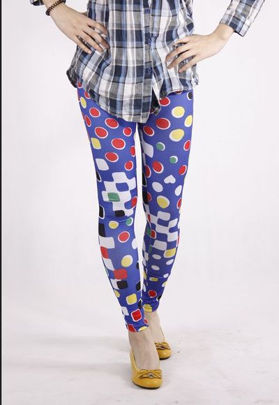 Blocks, dots & hearts tights