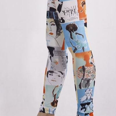 Haute couture graphic print tights