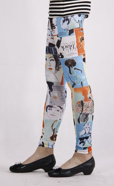 Haute couture graphic print tights
