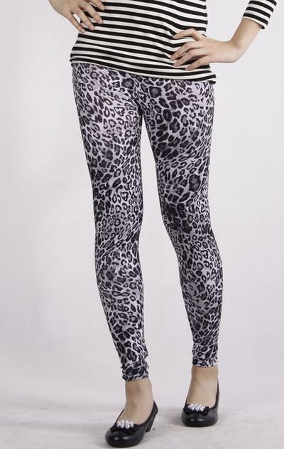 White leopard print tights