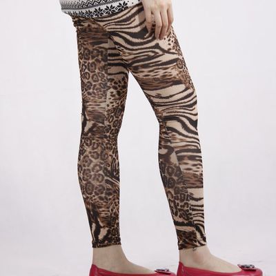 Leopard and tiger print tights