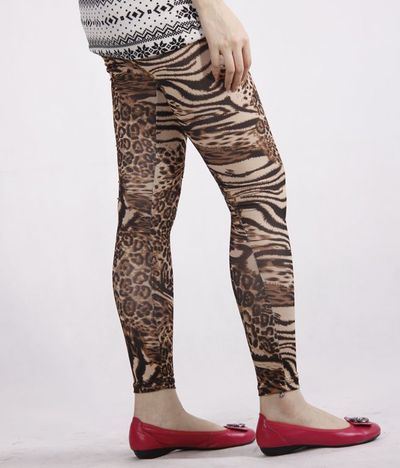 Leopard and tiger print tights