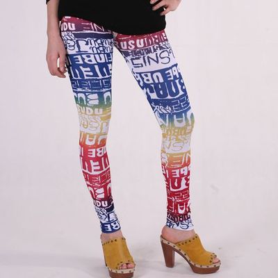 Colorful nonsense striped tights
