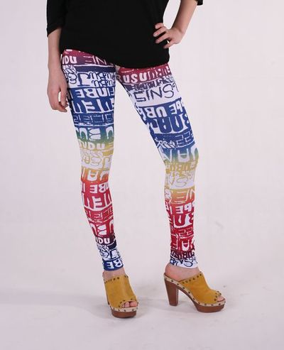 Colorful nonsense striped tights