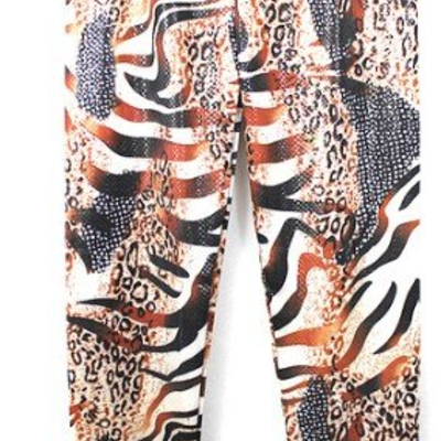 Wild random animal print tights