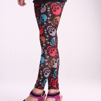 Colorful skull tights
