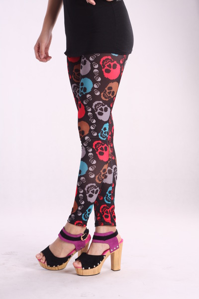 Colorful skull tights