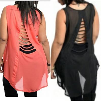chiffon hi-lo tank *thick chicks*
