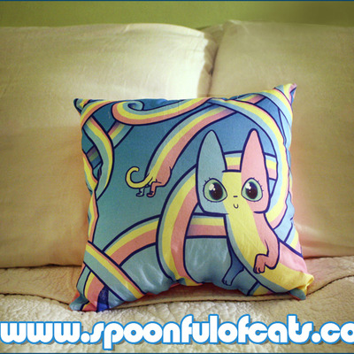 Rainbow cat pillowcase