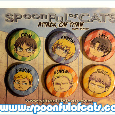 Attack on titan buttons set 1