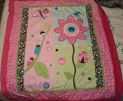 Minky Girl Patchwork Panel Garden Blanket