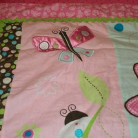 Minky Girl Patchwork Panel Garden Blanket - Thumbnail 3