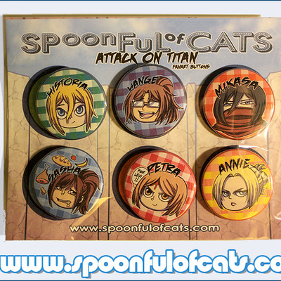 Attack on titan buttons set 2