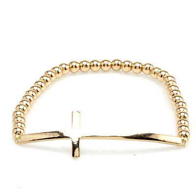 Maria - beaded cross bracelet (gold)