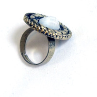 Oval Gem Opening Ring - Thumbnail 1