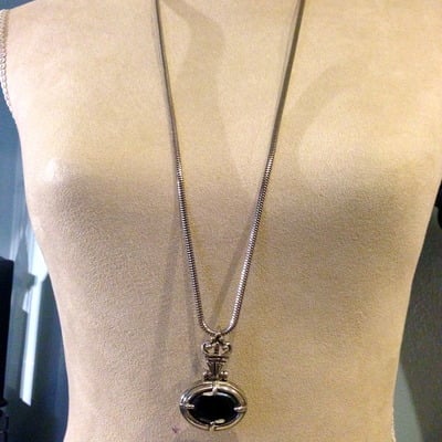 Silver and blue gem pendant*