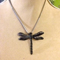Dragonfly Pendant on Silver Chain*
