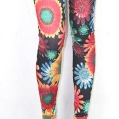 Colorful sunflower tights