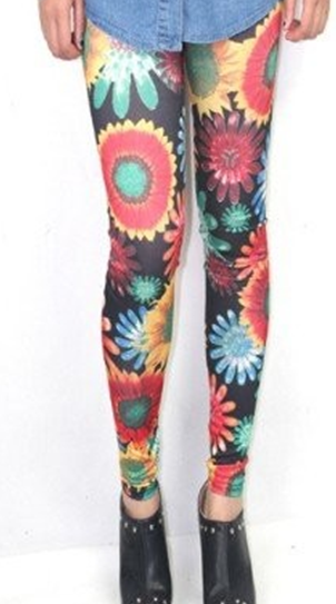 Colorful sunflower tights