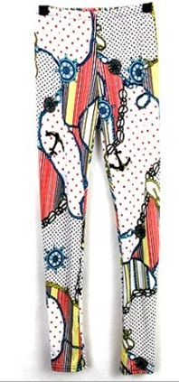 Maritime patchwork tights