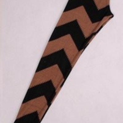 Black & brown chevron tights