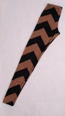 Black & brown chevron tights
