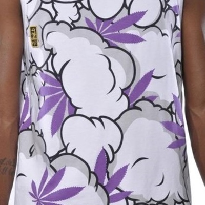 Filthy dripped thc smoke and leaves tank top white