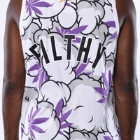 Filthy Dripped THC Smoke And Leaves Tank Top White - Thumbnail 1