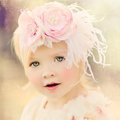 Sweet angel couture glamorous pink and cream headband