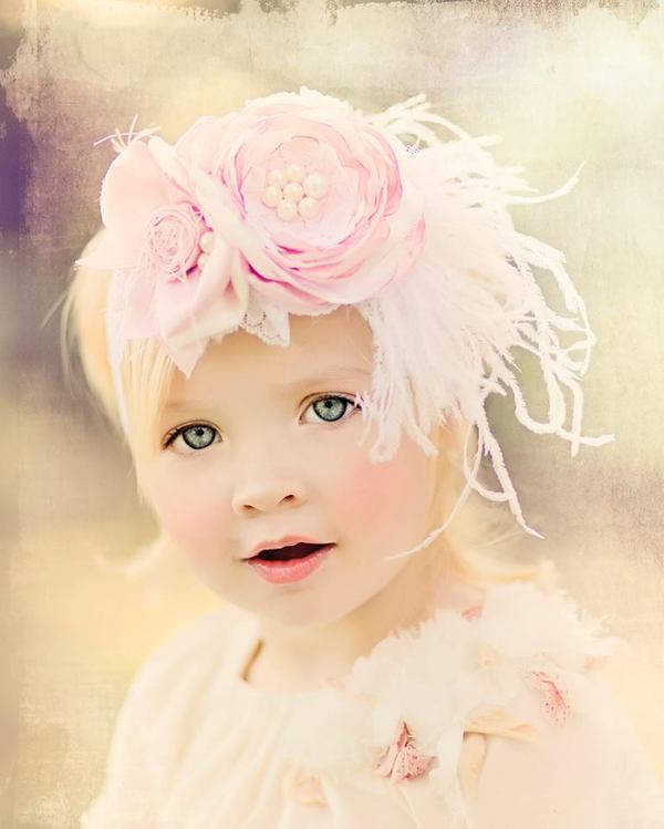 Sweet Angel Couture Glamorous Pink and Cream Headband