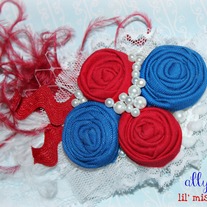 Lil Miss America Red White Blue Couture Headband