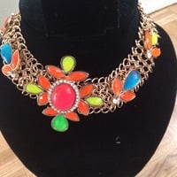 crystal statement flower choker - Thumbnail 1