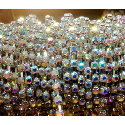 Rhinestone chain ab color crystal (per 1/2 yard)